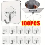 1-100 Pcs Transparent Self adhesive Wall Hooks