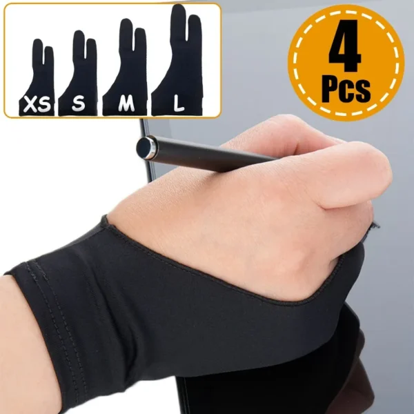 Anti-touch Two-Finger Hand Painting Gloves for Tablets