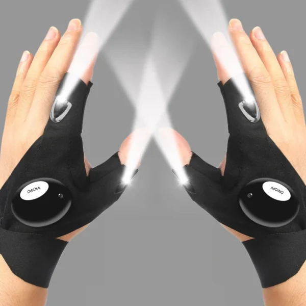 LED Half Finger Glove - Outdoor Waterproof