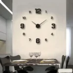 3D Creative Frameless DIY Wall Hanging Clock Wall Stickers Home Mute Digital Clock Living Room Office Wall Decoration