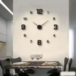 3D Creative Frameless DIY Wall Hanging Clock Wall Stickers Home Mute Digital Clock Living Room Office Wall Decoration