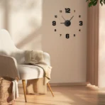 3D Creative Frameless DIY Wall Hanging Clock Wall Stickers Home Mute Digital Clock Living Room Office Wall Decoration - Image 3