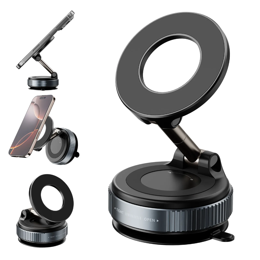 2025/11/10197.png Magnetic-Silicone Vacuum Suction Bracket For Mobile Phones, Car Dashboard Rotating Holder - Image 1