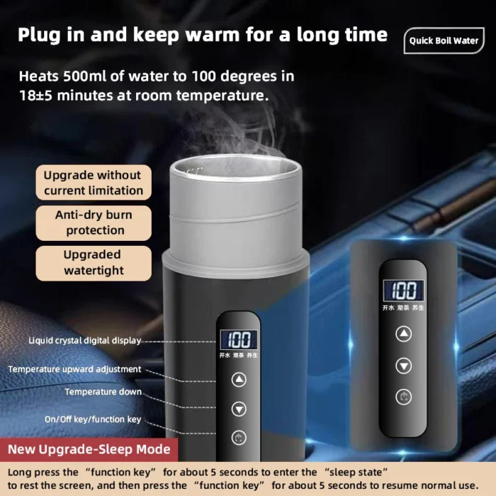 Electric Kettle 12V24V Portable Car Heating Cup - Image 3
