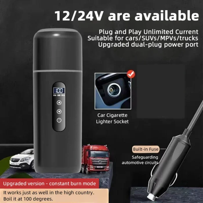 Electric Kettle 12V24V Portable Car Heating Cup - Image 2