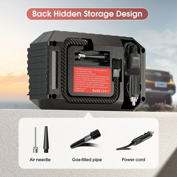 CARSUN Mini Air Pump Tire Inflator - Image 5